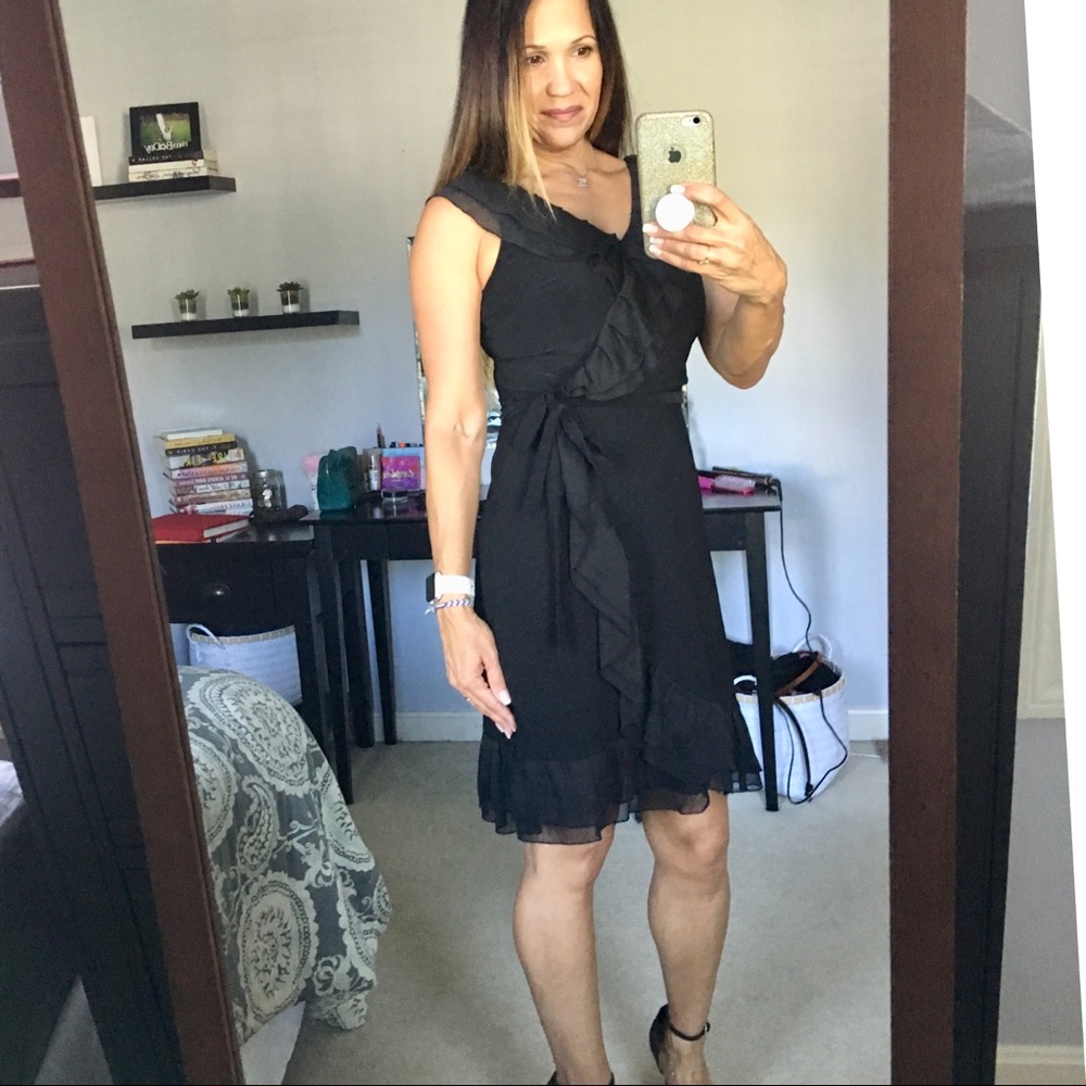 White House Black Market Little Black Wrap Dress